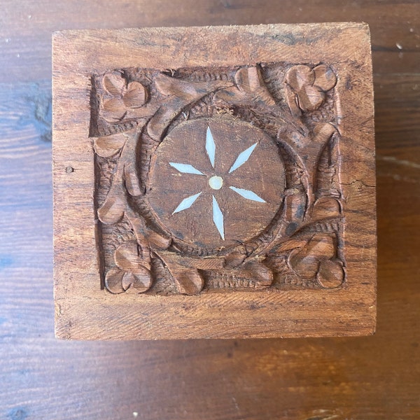 Vintage carved boxes floral design