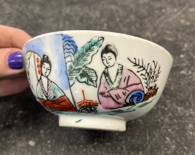 Signed Vintage Japanese Hand Painted Sake Cup