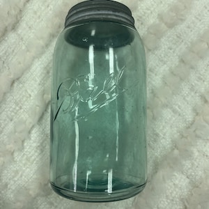 Vintage Blue Glass Ball Mason Jar