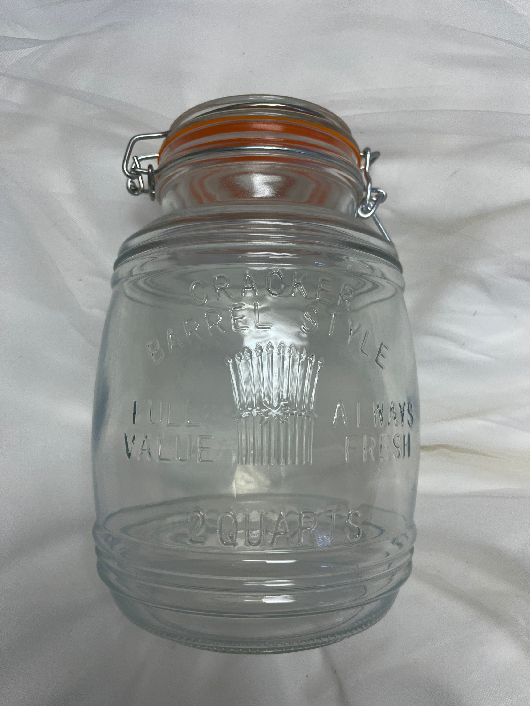 Buy Vintage 2 Quart Cracker Barrel Style Glass Jar Online in India