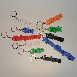 Noms de porte-clés personnalisés imprimés en 3D | Personnalisé | Propres noms | Cadeau | Porte-clés | Cône d'école