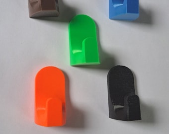 Kleine 3D gedruckte Selbstklebende Wandhaken | Kleine Wandhaken | Jackenhaken | 3D Wallhook | farbige Haken