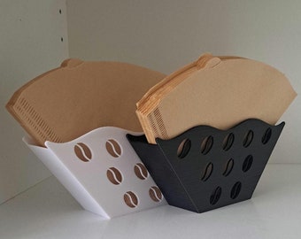 Nowoczesny uchwyt na filtr do kawy drukowany w 3D na ziarna kawy w rozmiarze 4 | Wystrój kuchni | Przyciągający wzrok | Prezenty | Dom