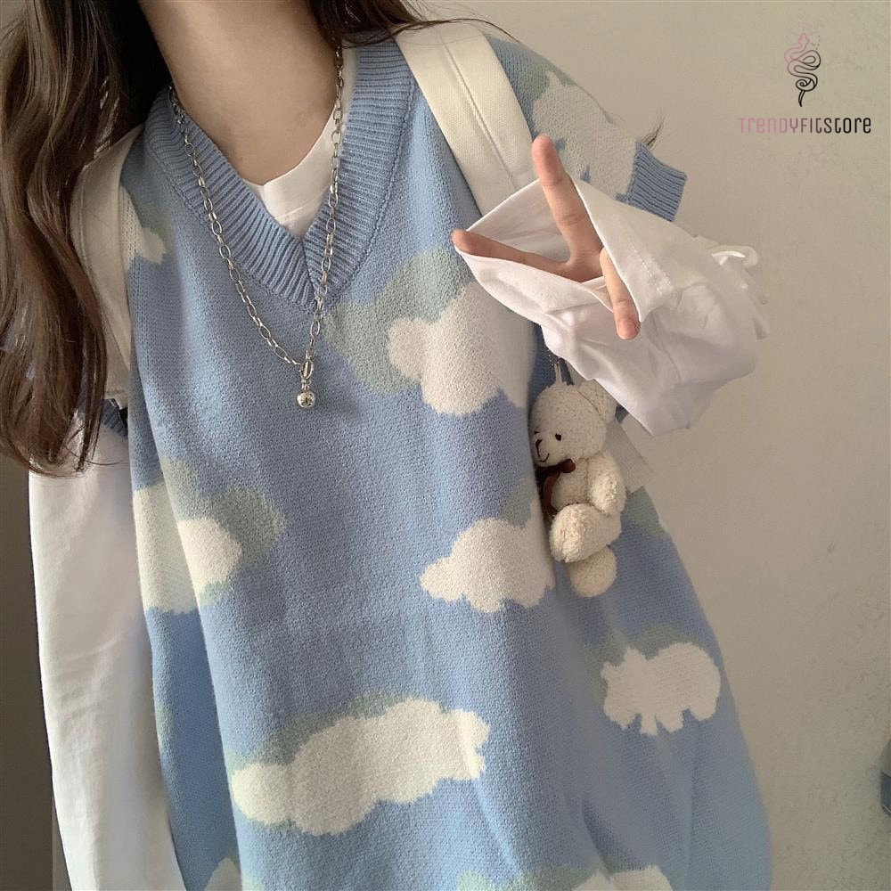 Cloud Sweater Knitted Cloud Pullover Harajuku Oversized - Etsy