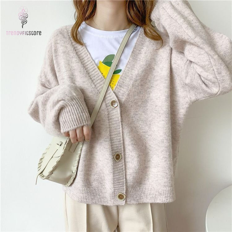 Japanese Style Minimalistic Soft Pastel Cardigan Button - Etsy