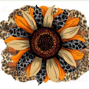 Leopard Print | Sunflower | Fall Sublimation Design * Digital Download Only