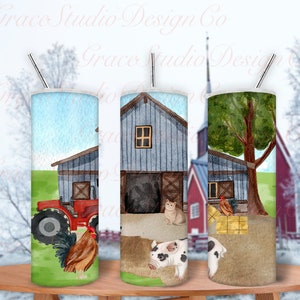 Farm | Tractor | Barn Tumbler Sublimation Design * Digital Download Only