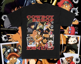 NOUVEAU Cowboy Bebop Anime Manga Cast Cartoon Homme T-shirt noir taille S à 3XL NOUVEAU Cowboy Bebop Anime Manga Cast Cartoon Homme T-shirt noir taille S à 3XL