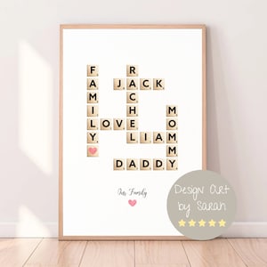 Custom Scrabble Family Print