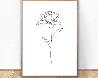 Single Flower Line Drawing