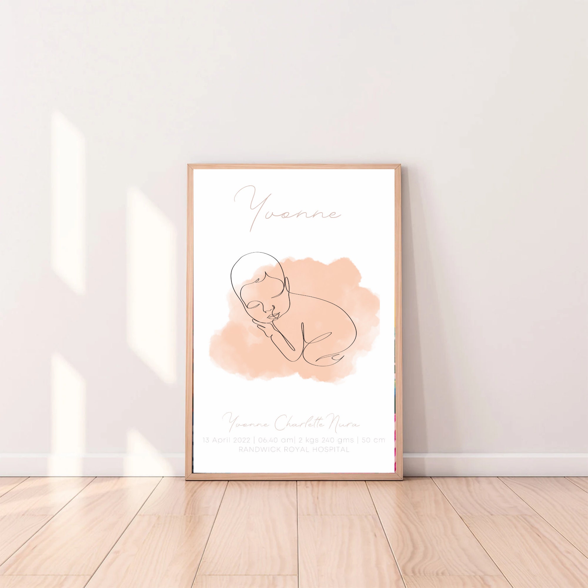 Girl Birth Poster | Personalized Baby Poster - Etsy