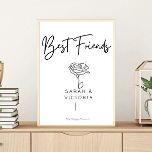Personalized Best Friend Poster, Best Friend Print, Wallart, Fine Art-Print, Quotes, Sayings, Typography