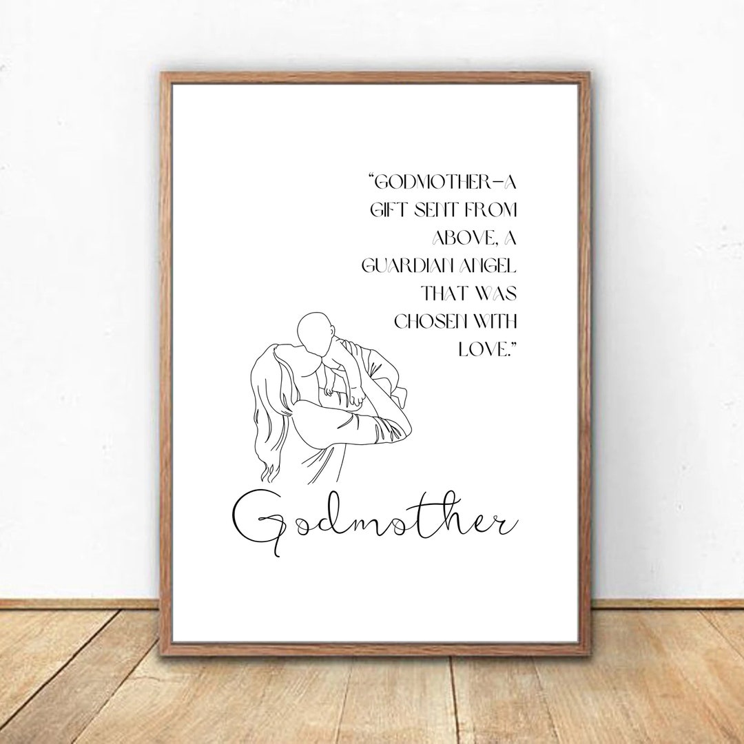 Godmother Gift godmother Godparents Godfather Godchild Thank You Print ...