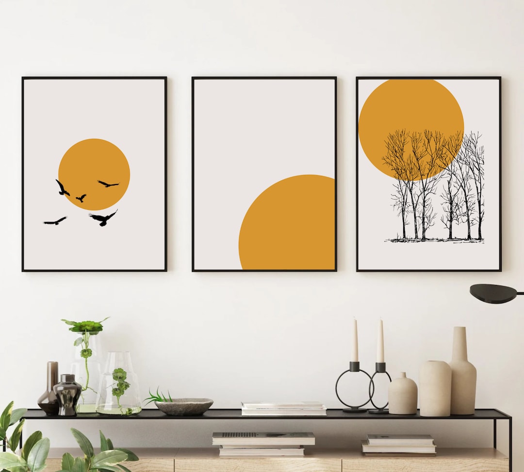Japandi Wall Art Set of 3 | Japanese Wall Decor - Etsy