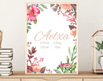 Personalised Name Poster | Personalized Baby Poster | Digital files Baby Print |Wall Art Nursery Décor|  DIGITAL DOWNLOAD