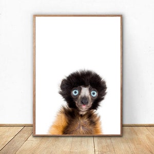Blue eyed Monkey Print | Nursery Art