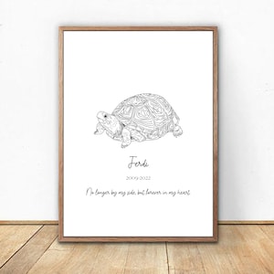 Schildkröte Loss Print | Haustier-Schildkröte-Denkmal | Trauer Erinnerung