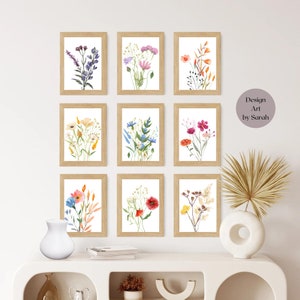 Wildflower Posters | Set Of 9, Bright Floral Prints