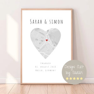 Personalisierte Liebe Karte Druck, Verlobte Karte, Married Met Verlobung Karte Druck! Personalisierter Verlobungsdruck! Verlobungsgeschenk! Valentinstag Geschenk