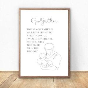 Godfather Gift Print | Admiration for a Godfather |Definition of Godfather