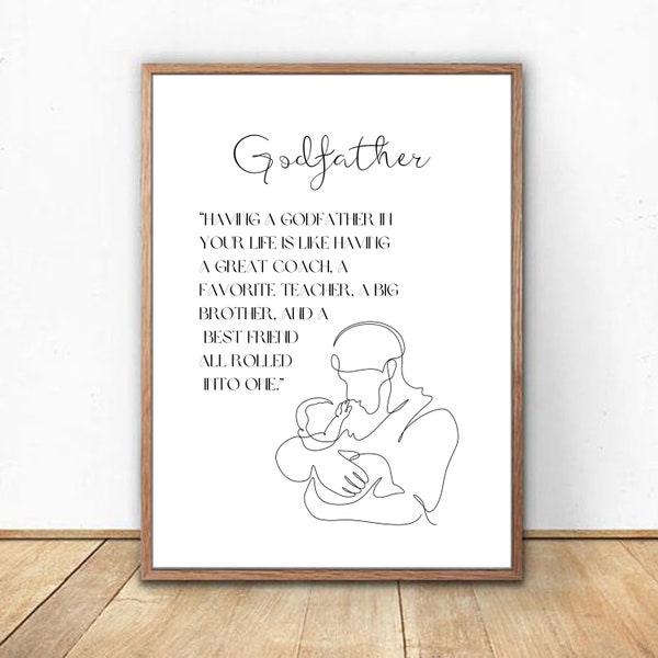 Godfather Gift Print | Admiration for a Godfather |Definition of Godfather