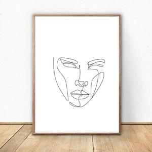 Abstract Face One Line Drawing
