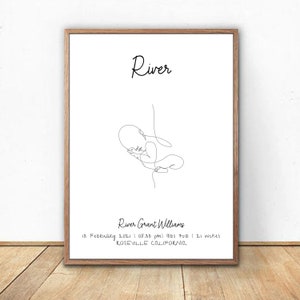 Baby Birth Detail Poster |  Custom Baby Birth Poster