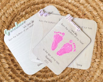 Mother’s Day footprint DIY | Kids footprint craft | Gift for Grandma | Gift for Mom | Mother’s Day sign | Personalized | Christmas Present