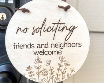 No Soliciting Wood Sign-Please Do Not Knock Sign-Sleeping Baby Sign-Dogs Will Bark Sign-Doorbell Sign