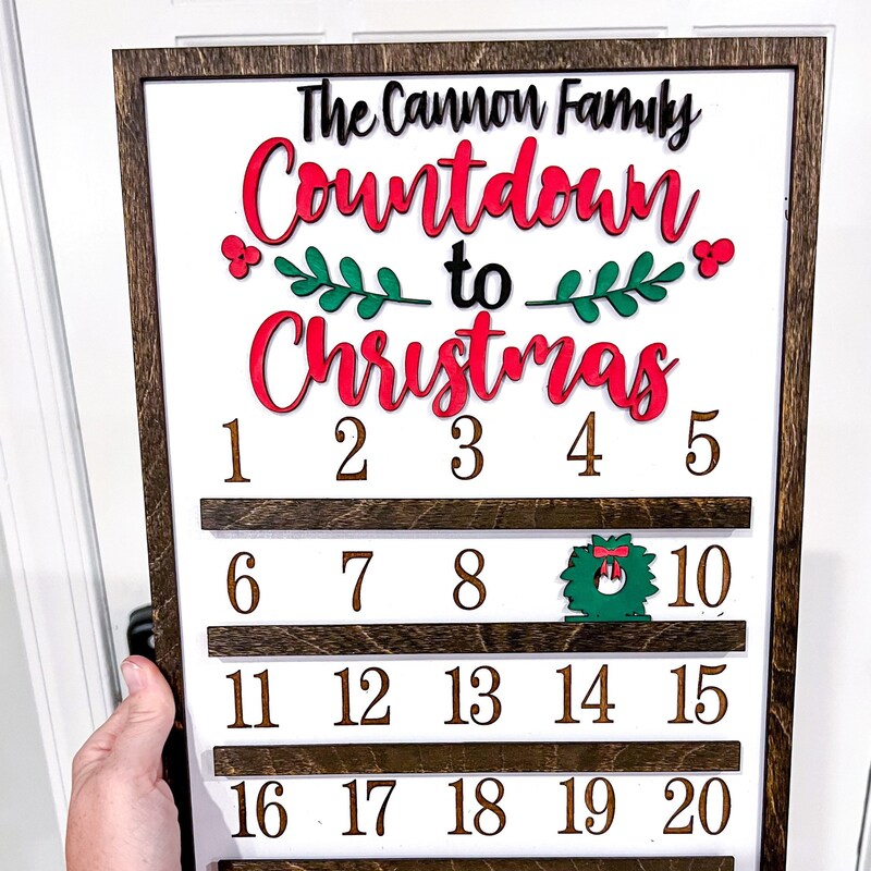 Christmas Countdown Calendar Etsy