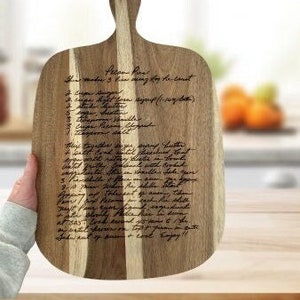 Handwritten Recipe Engraved Cutting Board, Bamboo Personalized charcuterie board, Mother’s Day | Sympathy Gift, Grandmother Family Keepsake