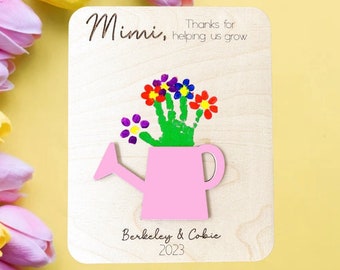 Mother's Day, Flower handprint Gift from kids, Baby keepsake, DIY Hand Print, Mother's Day Sign with Kids Names, Handprint Art for Grandma