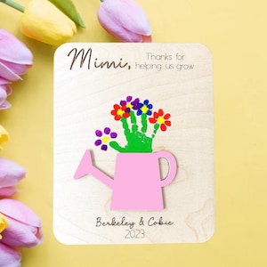 Mother's Day, Flower handprint Gift from kids, Baby keepsake, DIY Hand Print, Mother's Day Sign with Kids Names, Handprint Art for Grandma