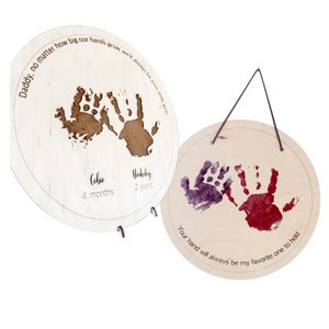 Presente de impressão de mão | Artesanato de impressão manual infantil | Impressões de mãos gravadas | Presente de crianças | Sinal de impressão de mão personalizado