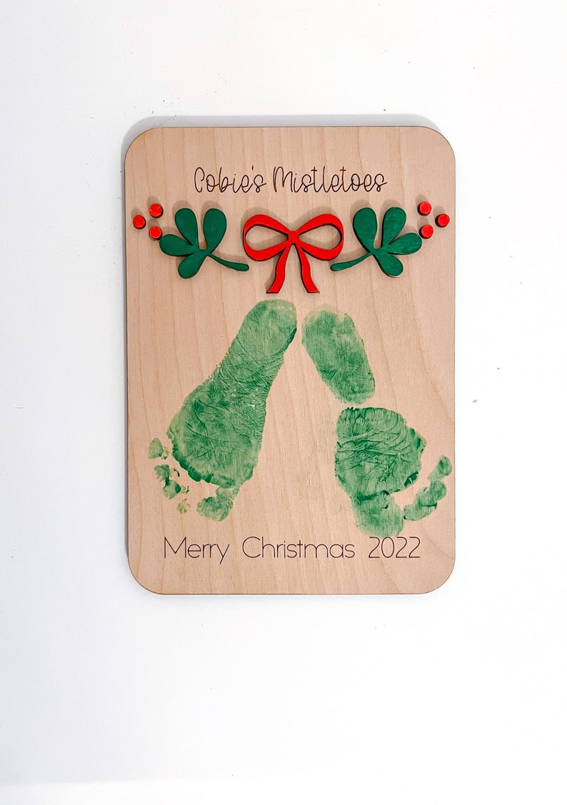 Mistletoe Footprint DIY Baby Christmas Footprint Keepsake Etsy