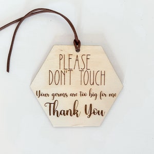 Please do not touch baby car seat tag | no germs stroller sign | baby shower gift