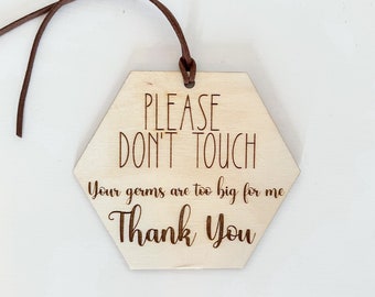 Please do not touch baby car seat tag | no germs stroller sign | baby shower gift