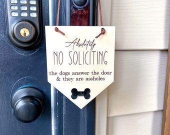 Please Do Not Knock Sign-Sleeping Baby Sign-Dogs Will Bark Sign-Doorbell Sign-No Soliciting Wood Sign