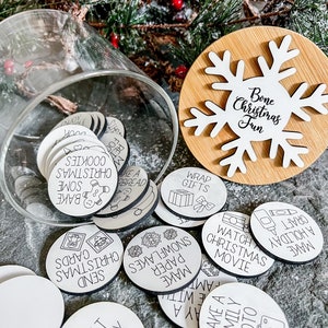 Family Christmas Activities Jar | Christmas Advent Tokens | December Kids Activity | Countdown to Christmas |