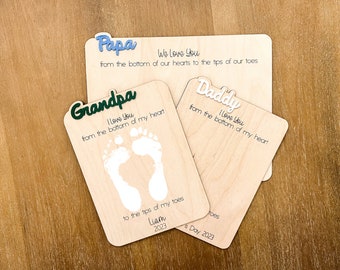Father's Day footprint DIY | Kids footprint craft | Gift for Grandpa | Gift for Dad | Father’s Day sign | Personalized