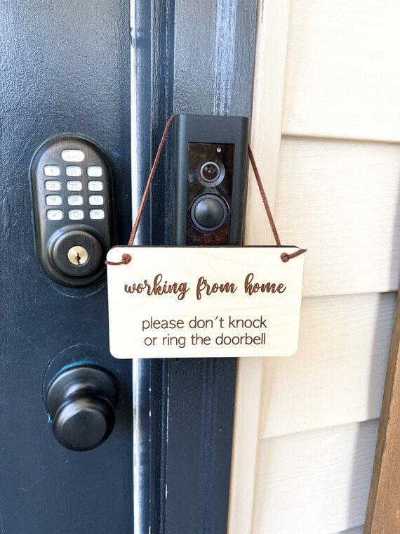 Working From Home Door Sign Please Do Not Knock Sign-dogs - Etsy