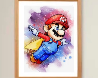 Super Mario volador en punto de cruz