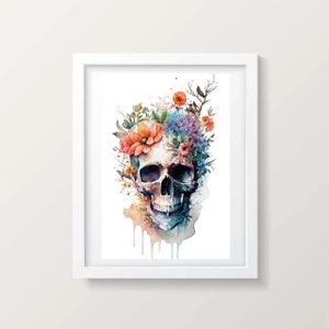 Skull and Flowers cross stitch