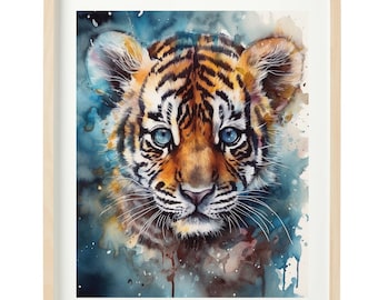 Bebé cachorro de tigre en punto de cruz