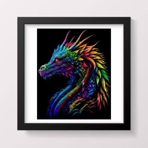 Rainbow dragon cross stitch