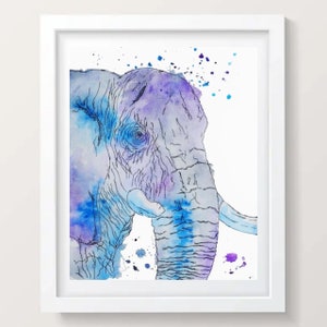 Watercolor elephant cross stitch