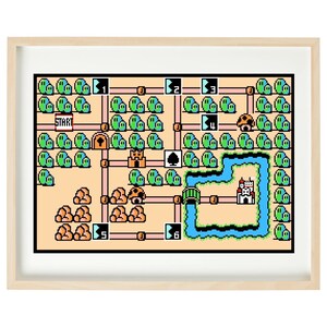 Carte du monde Mario au point de croix