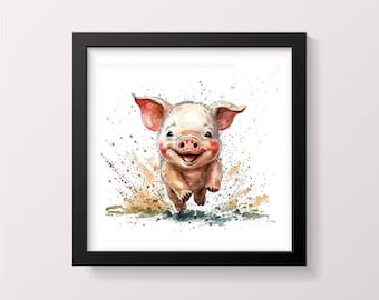 Cerdito feliz en punto de cruz