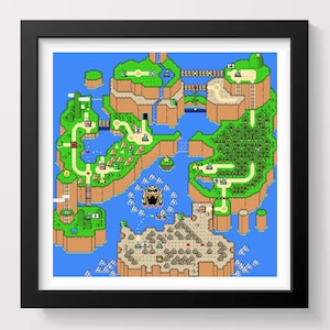 Carte du monde Super Mario au point de croix