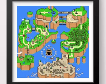 Kruissteek Super Mario-wereldkaart